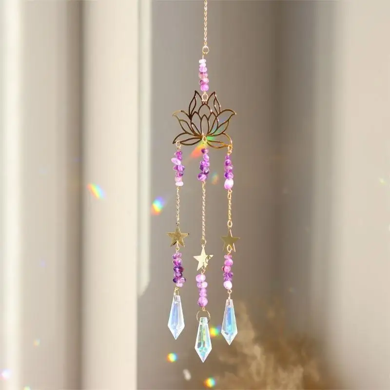

G6KF Elegant Lotuses Wall Hanging With Artistic Mesh Structure Sun Catchers for Personalizeds Space Decoration