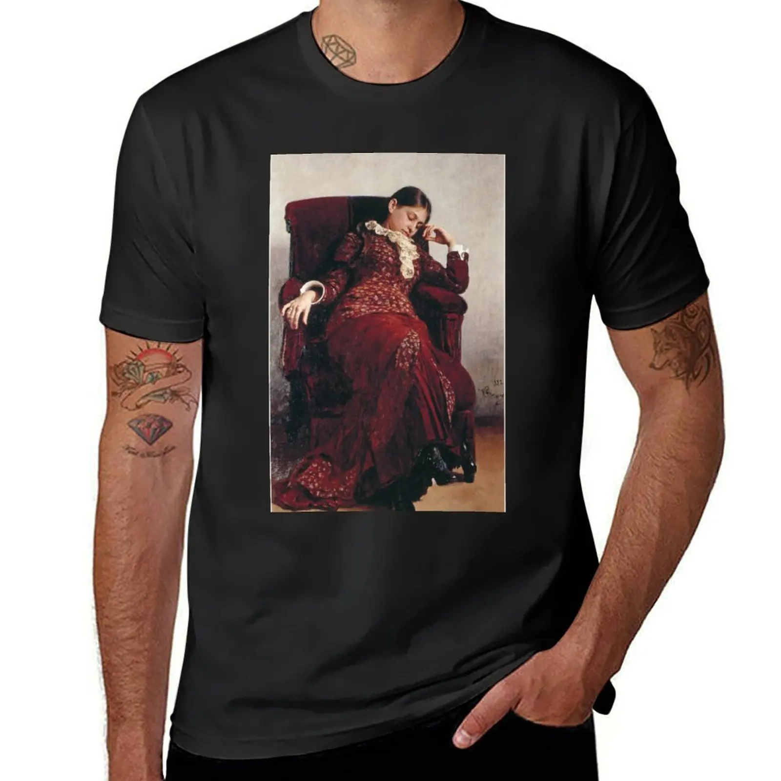 Ilya Repin – “A Rest” Portrait of Vera A Repina T-Shirt vintage sports fans designer t shirt men