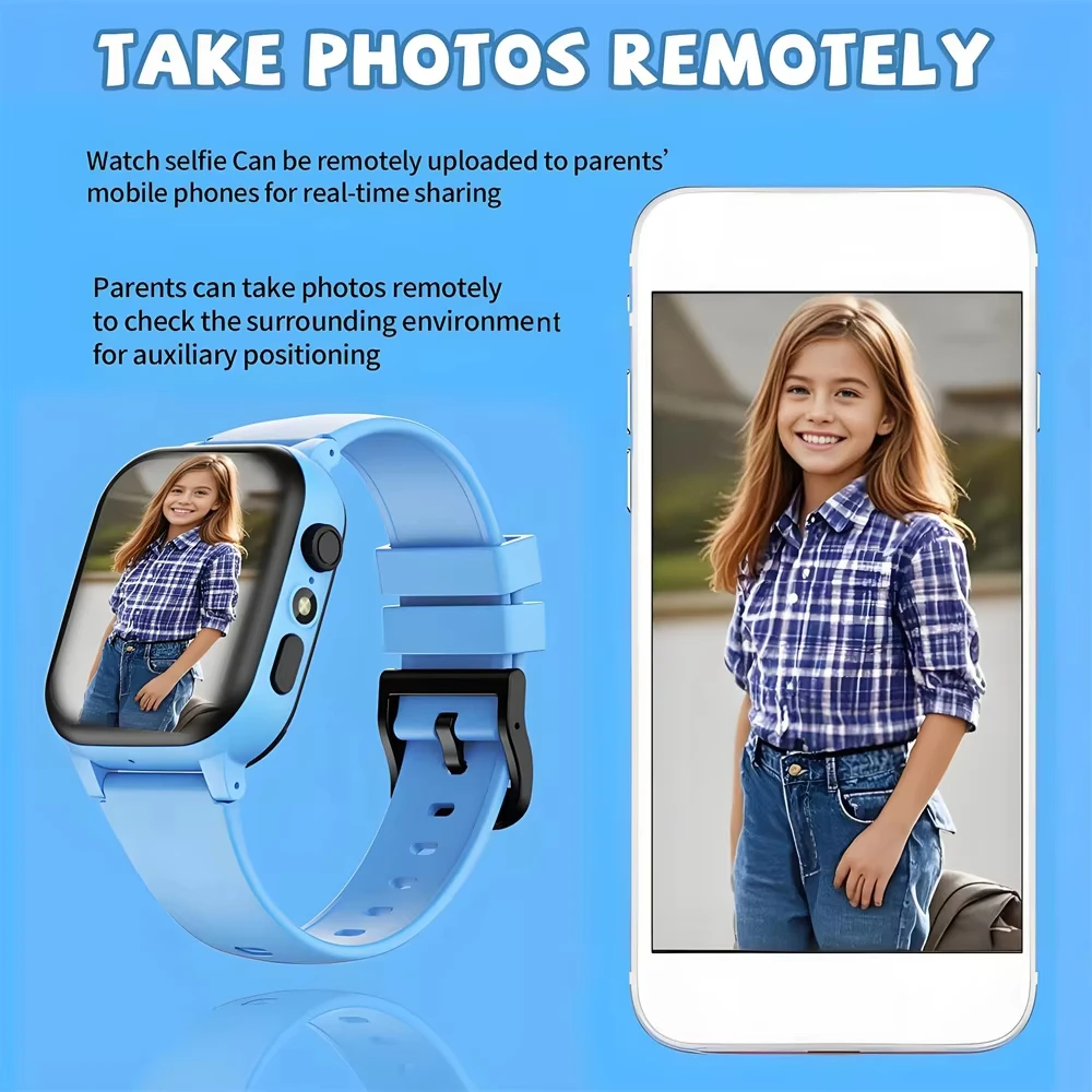 VIVO Kinder GPS Wasserdichte Smartwatch 4G SIM-Karte Anruf Kamera Mini Elektronische Uhr Geburtstagsgeschenk für Kinder 2027 Neu – Detail 2