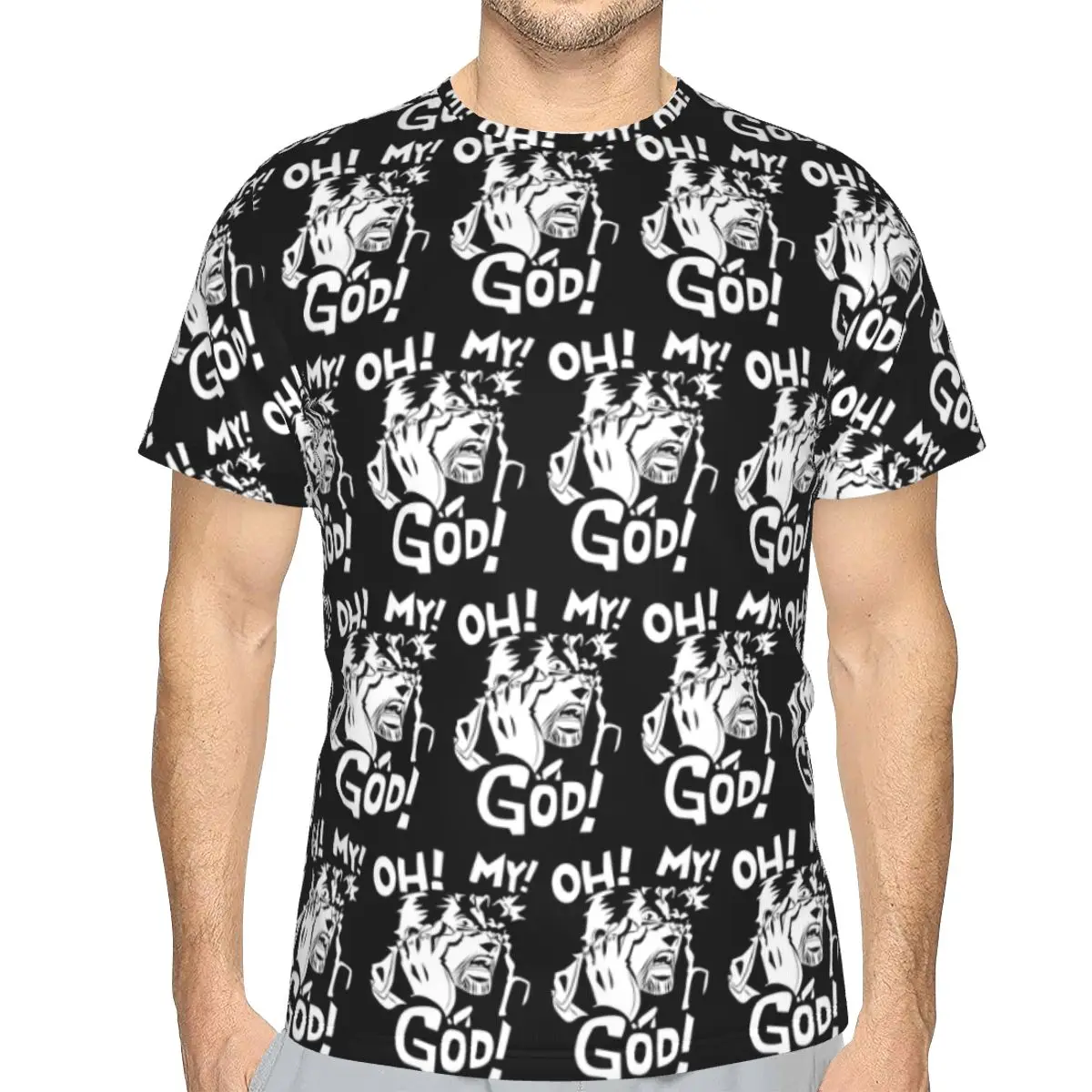 100% Cotton Joseph Joestar Oh My God Jojo Bizarre Adventure T-Shirt Men's Funny T Shirt Men Round Neck Summer Shirts Tops