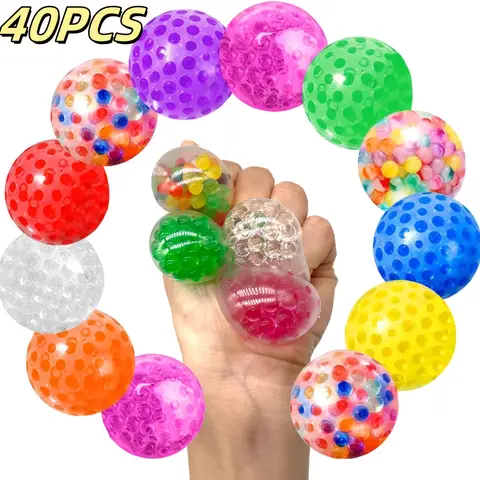 Set of 40 Mini 1.3-Inch Squishy Stress Balls Designed As Fidget Toys, Ideal for Alleviating Anxiety.