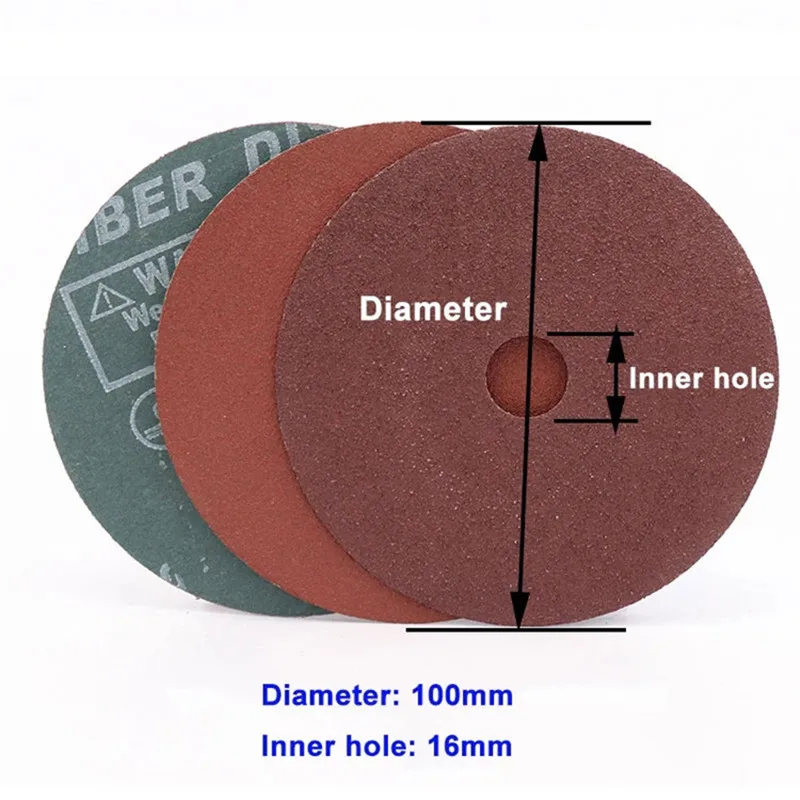50 Buah 4 Inci 100X16Mm Roda Cakram Pengasah Serat Sanding 24 Hingga 120 Grit untuk Gerinda Sudut