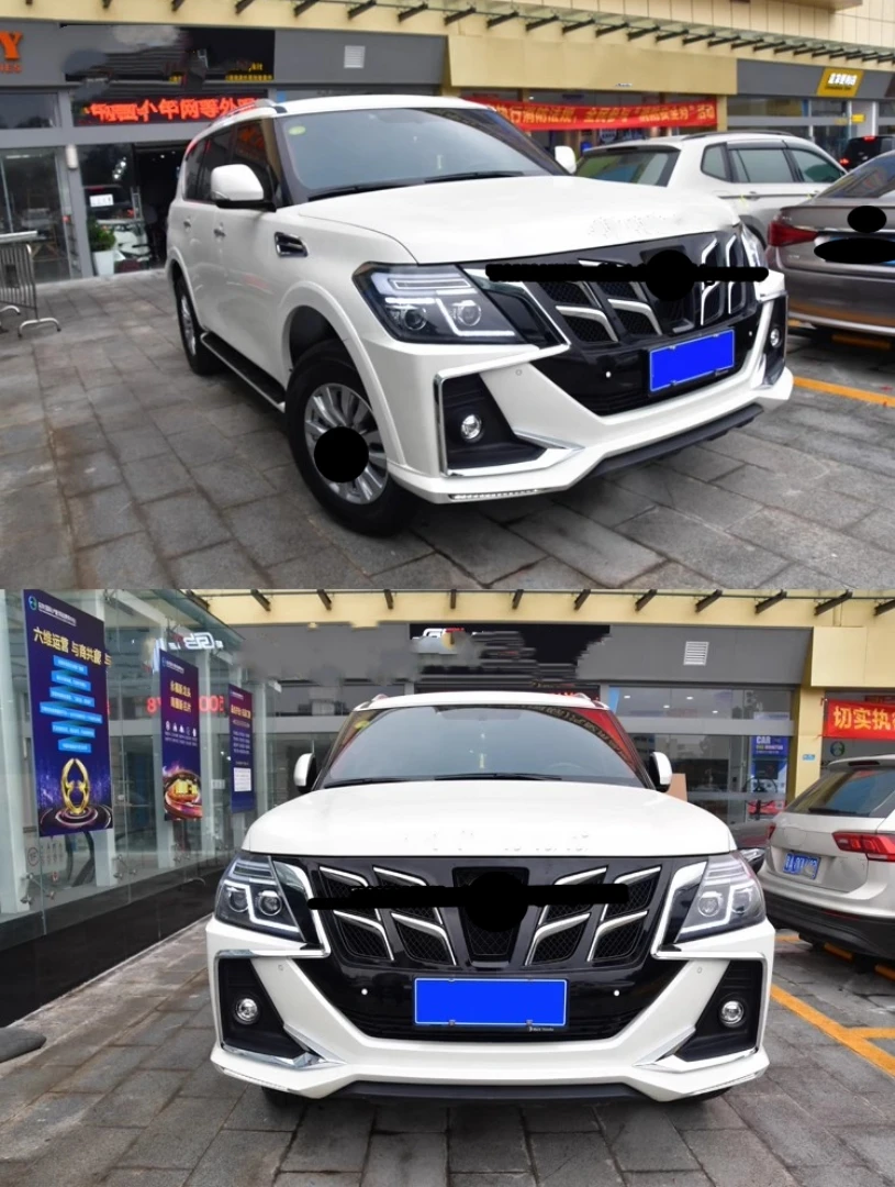 Body Kit Front Rear Bumper for Nissan patrol Y62 modified Grill Mask Eyebrow Rear Lip Tail Throat Strip Auto Accessories