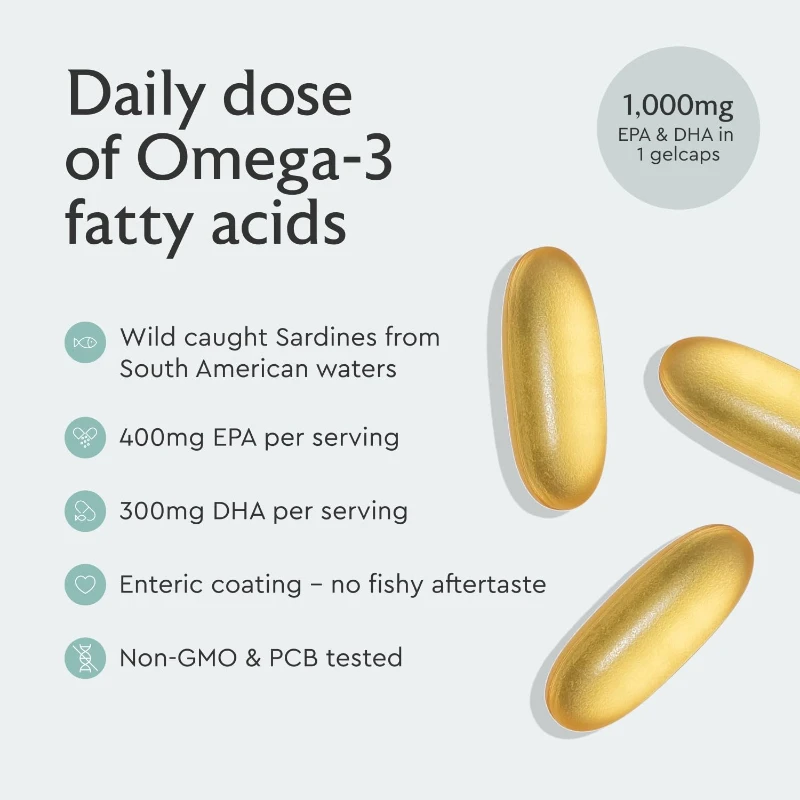 Omega-3 Fish Oil Rich in DHA and EPA, Improve Bad Mood, Relieve Stress, Strengthen The Brain, Improve Memory and Intelligence