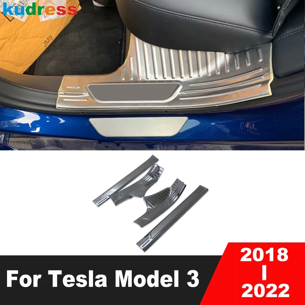 

Накладка на порог для Tesla Model 3 2018 2019 2020 2021 2022 из нержавеющей стали