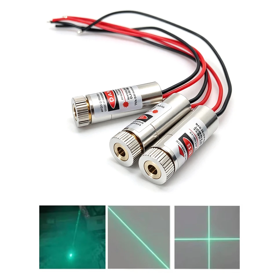 505nm 30mW Dot/Line/Cross Green Bright Lighting Laser Module Woodwork Positioning 3.7V-5V