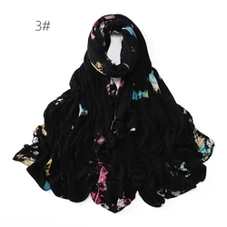 Tie Dye Jersey Muslim Women Hijab Printed Cotton Woman's Scarfs Turkey Turban Femme Musulman Niqab Headwraps Retro Hijabs Scarf