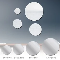 10-30CM Round Mirror Sticker Self-adhesive Bathroom Decorative 3D Acrylic Mirror Mural Decals Bedroom Living Room Art Home Decor