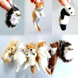 Animali che vengono sollevati fai da te Poke Fun coppie bambola peluche coppia materiale pacchetto ornamento Decor regalo gioielli feltro lana fatta a mano