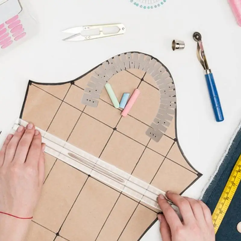 حار هيم حاكم مرنة سيليكون منحنى مقياس هيمينغ أداة مقاومة للحرارة هيمر حاكم لحشو الخياطة القماش السراويل ورقة النسيج