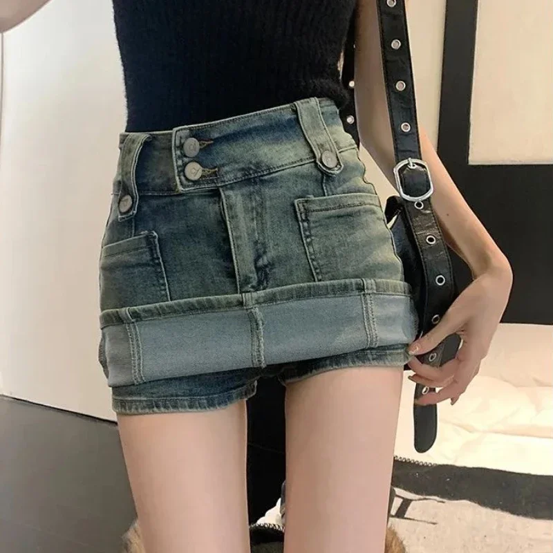 Zipper Women's Denim Skirt Chorts Pants Summer 2024 Female Jeans Skirts Premium Aesthetic Stylish Streetwear Offer Original Hot