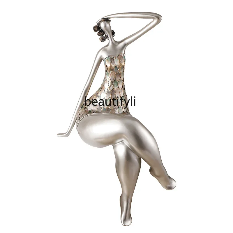 

Abstract figure sculpture ornaments villa living room entrance cabinet model room light luxury decorative art