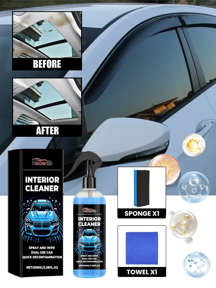 Homonth Car Roof Cleaner Car Interior Fabric Cleaner Remove Residue Maintenance Brightening Decontamination Refurbishing Agent