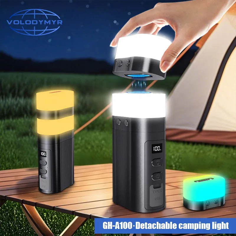 

VOLODYMYR Camping Light Outdoor Rechargeable Lighting Mini Portable Waterproof Special Ground Tent Camp Light for Car Repair