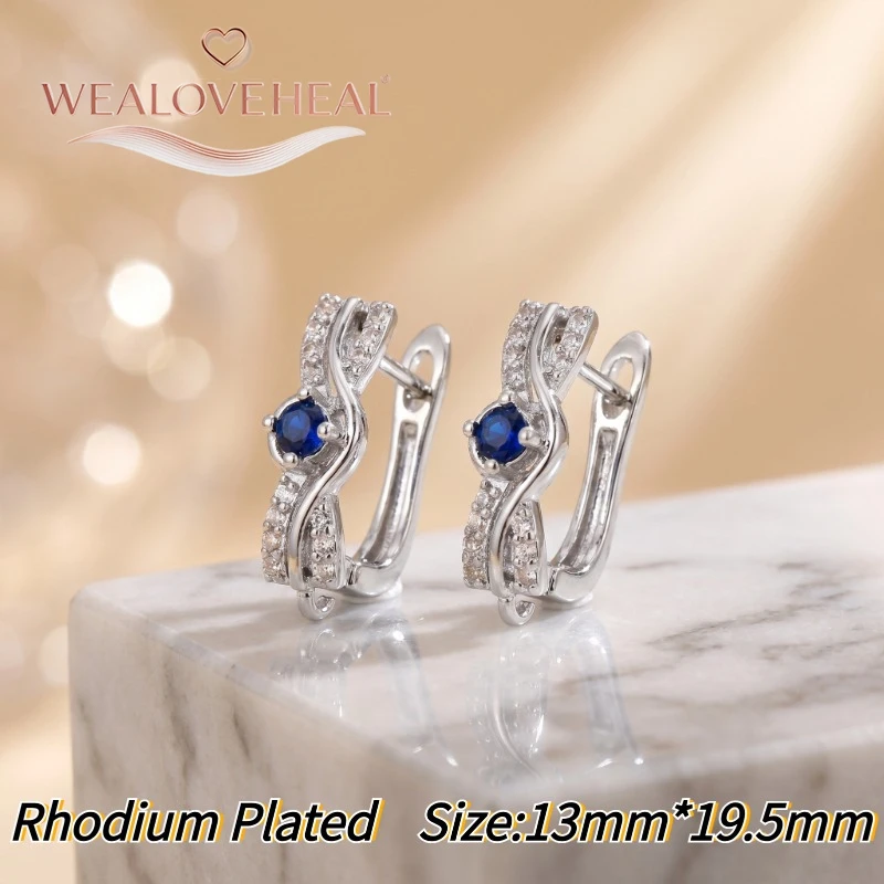 schmuckherstellung zubehör，Luxuriöse 18K Gold/Rhodium plattierte Leverback-Ohrringkomponenten aus Messing mit Pavé-Zirkonia, blauen Edelsteinen und gedrehten Ohrringhaken für DIY-Schmuckherstellung – Detail 24