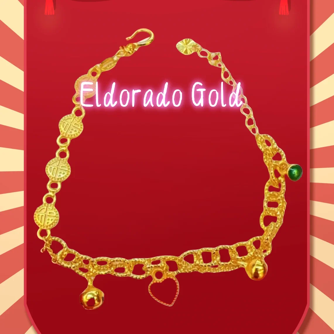 

Золотой браслет Eldorado Gold 2025 с благоприятной звездой, подарок для влюбленных, золото 999 пробы, 24 карата | Звезда, окрашенная эмалью, с кисточкой, матовая цепочка из бусин, V-образная.