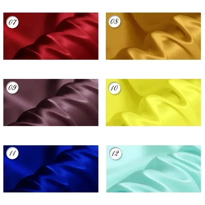 Skin-friendly Soft 100%Mulberry Silk Crepe Satin Fabric for Dress Width 114cm Cloth for DIY Sewing Solid Color Free Shipping New