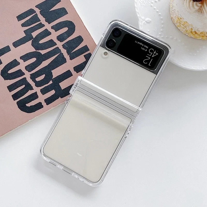 투명 하드 PC 힌지 프로텍터, 완전 보호 폰 케이스, 삼성 갤럭시 Z 플립 3 4 5G 용 충격 방지 커버