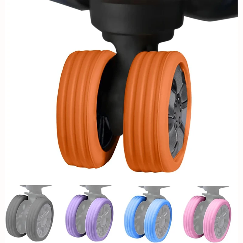 8PCS Luggage Wheels Protector Silicone Wheels Caster Shoes Travel Luggage Suitcase Reduce Noise Wheels Guard Cover Accessories