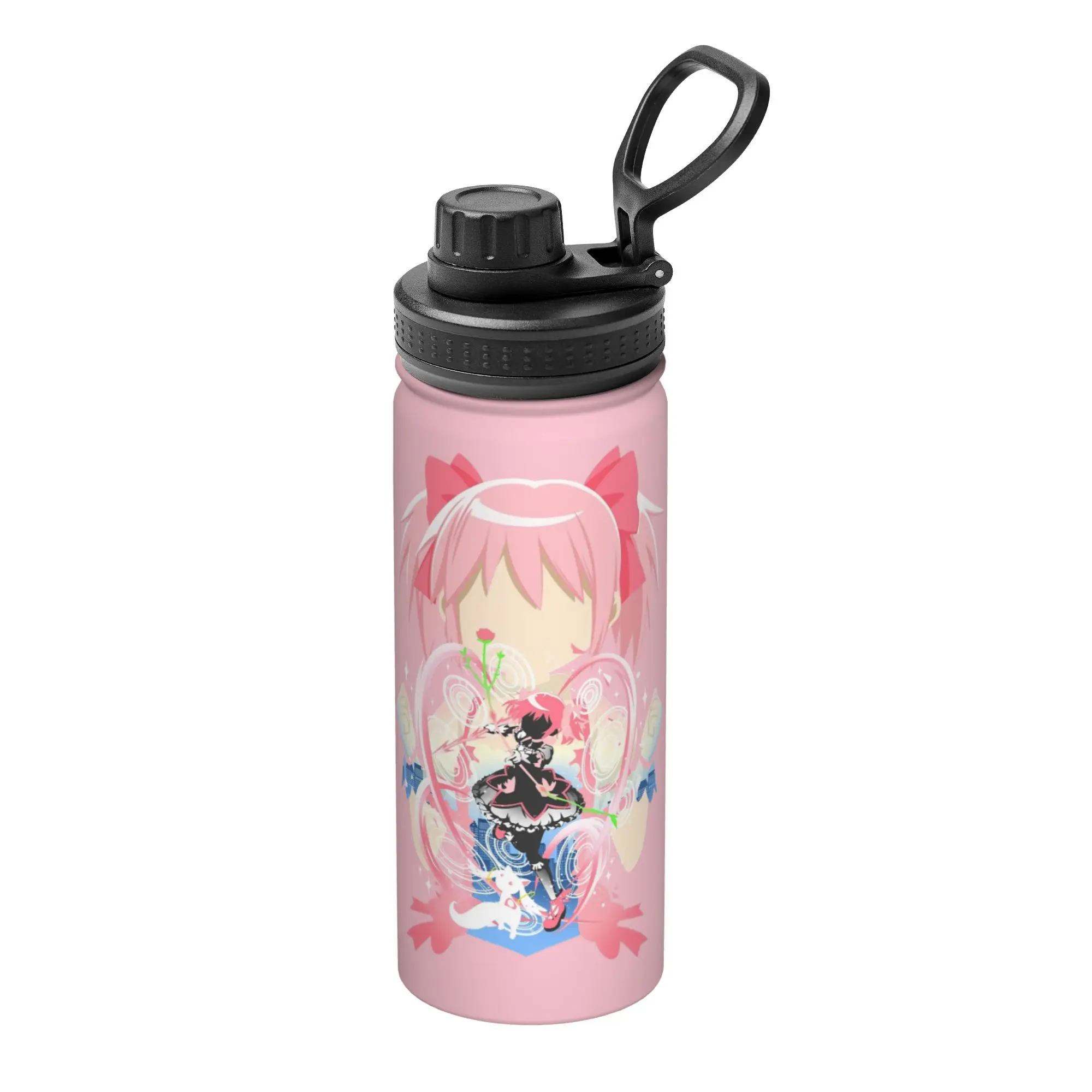 Mahou Shoujo Madoka - Termo Deportivo Aislado de 18 oz, Puella Magi Madoka Magica, Tazas de Café, Termo, Tazas para Exteriores, Botella de Agua