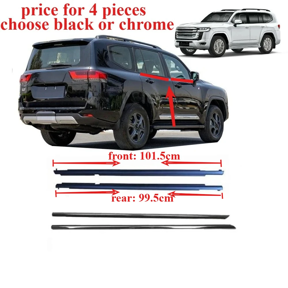 

4 Pieces Outside Mouling Belt Line Seal for Toyota Land Cruiser LC300 2020-2022 Protecter Weatherstrip Seal 75710-60110