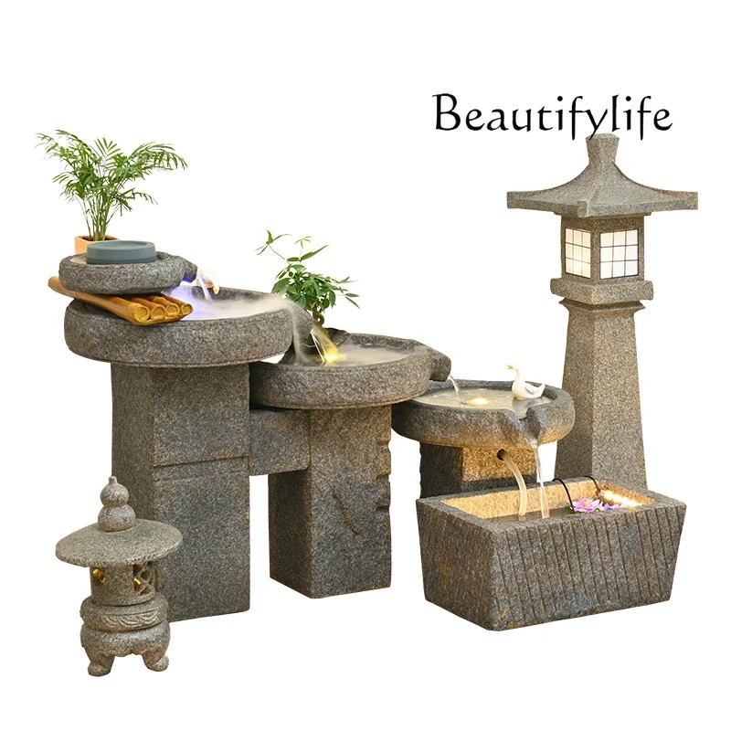 

Large pastoral water stone mill ornament courtyard fish pond living room circulating water fountain office landscape