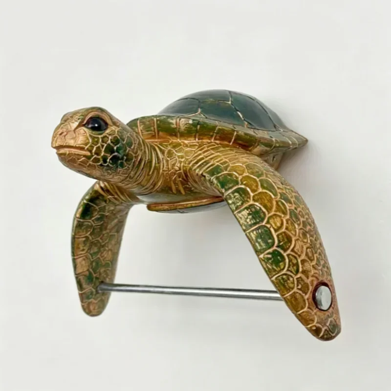 Resin Ocean Animal Wall Mount Toilet Paper Holder Shark Octopus Turtle Bathroom Tissue Roll Holder Cute Marine Decor