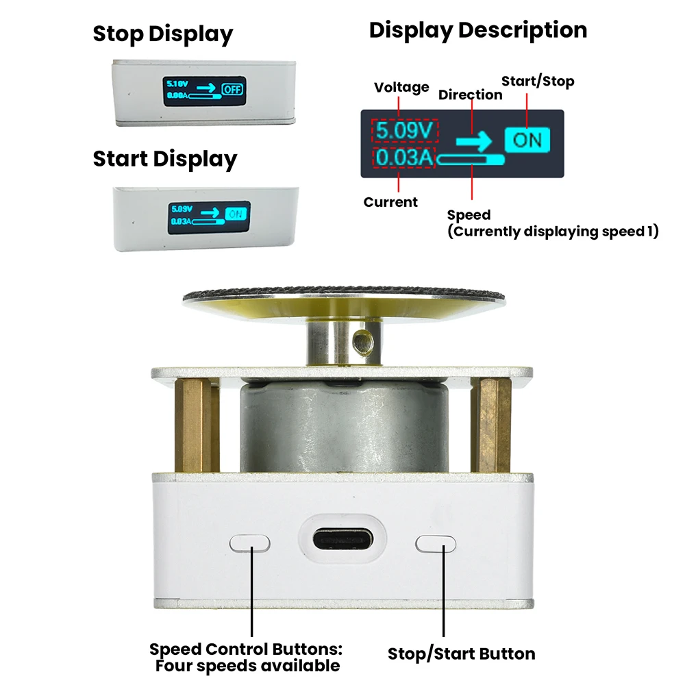 DC 9V Multifunctional Household Electric Metal Polishing Machine DIY Desktop Polishing/Grinding/Rust Removal All-In-One Machine