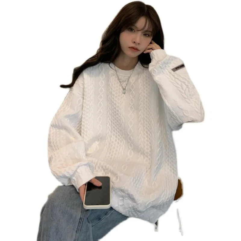 Oversized Hoodie Women Harajuku White Cotton Women\'s Sweatshirt Autumn Long Sleeve Loose Korean Fashion Sweatshirt Kpop Tops