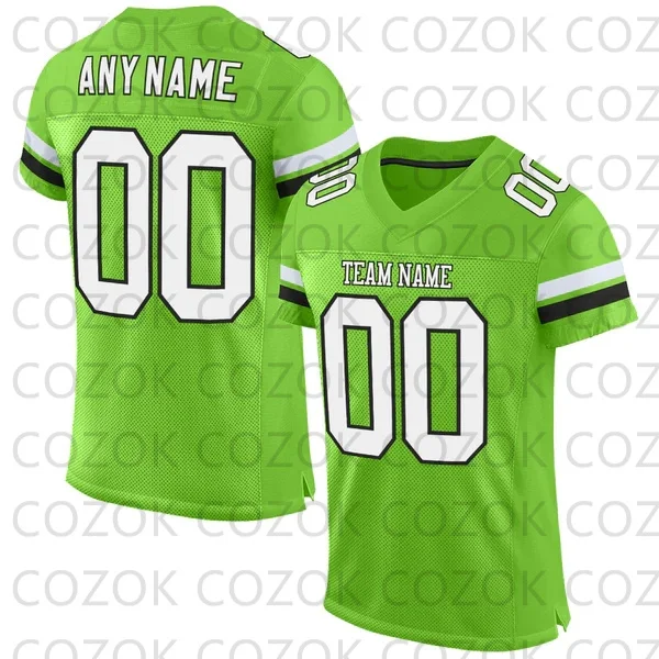 

Custome Light Green Football Jerseys for Men Women Unisex Football Short Sleeves Athletic Tee Shirts