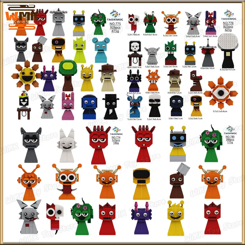 In Stock Miniso Incredibox Sprunki Building Blocks Set Horror Action Music Game Incredibox Sprunki Blocks Anime Figure Custom