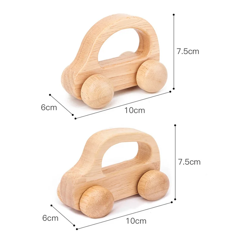 MACH-2 Stuks Baby Houten Auto Vroege Onderwijs Baby 0-6-12 Maanden Peuter 1-3 Jaar Oud Hout jongens Neutraal Decor