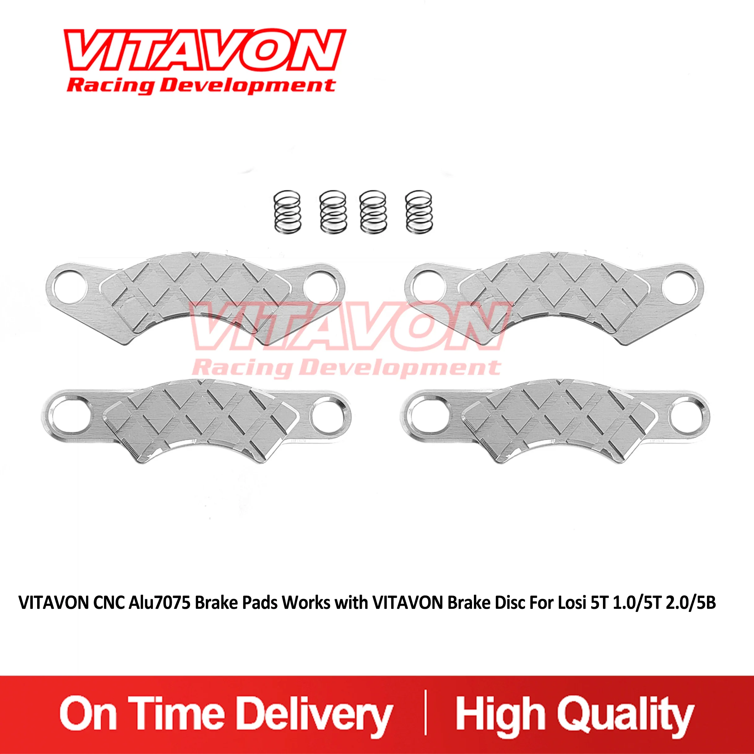 

VITAVON CNC Alu7075 Brake Pads Works with VITAVON Brake Disc For Losi 5T 1.0/5T 2.0/5B Spare 1