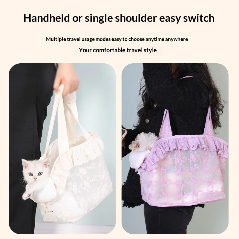 Bolso de transporte plegable para gatos y perros con malla - imagen 5
