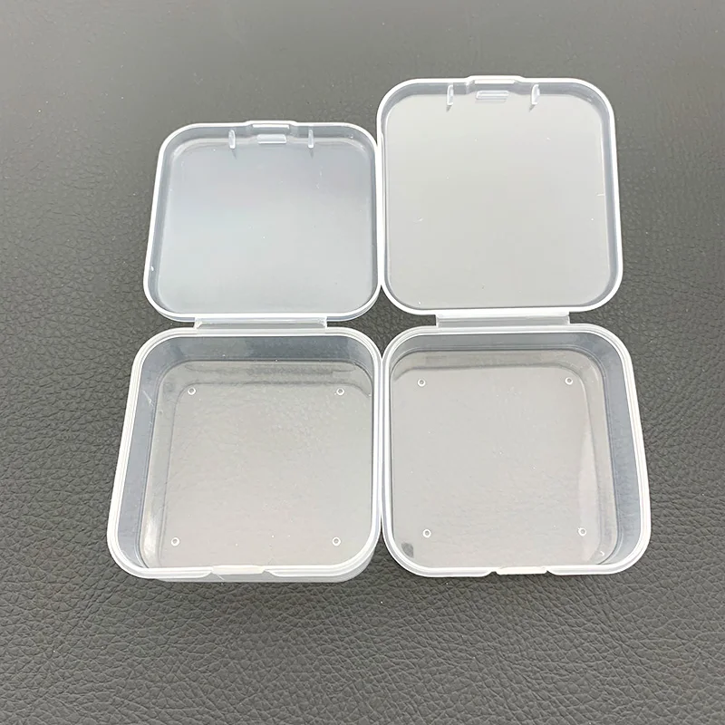 5.1*5.1*1.9 cm Transparent Small Box Mini PP Material Plastic Square Box Storage Tool Component Watch Part Jewelry Storage Boxes