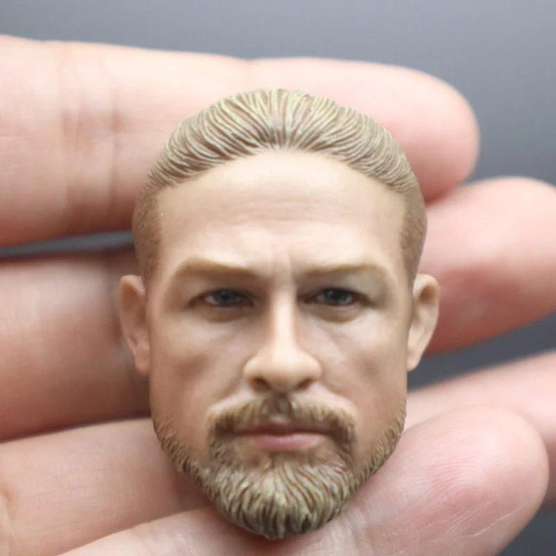 

1/6 Charlie Hunnam Head Sculpt PVC Male Head Carving Model Fit 12'inch Soldier Action Figure Body for Hobby Collection