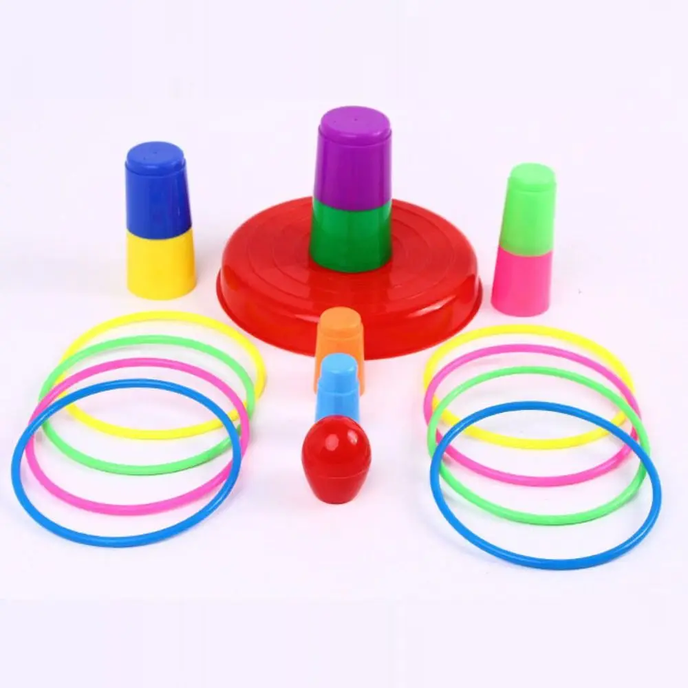 Jeu de cercle de lancer en plastique pour enfants, 18.5x34.5cm, virole, jouets empilés, cadeau d'éducation précoce