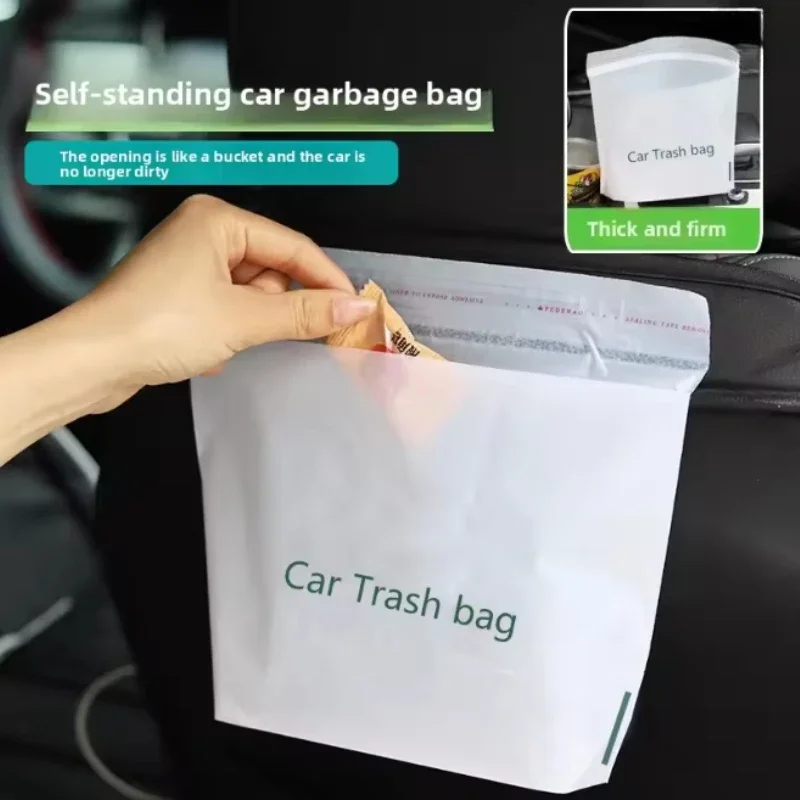 10-100Pcs Car-mounted Garbage Bag Self-adhesive Vehicle Cleaning Bag Disposable Car Trash Can Vehicle Stand Strap