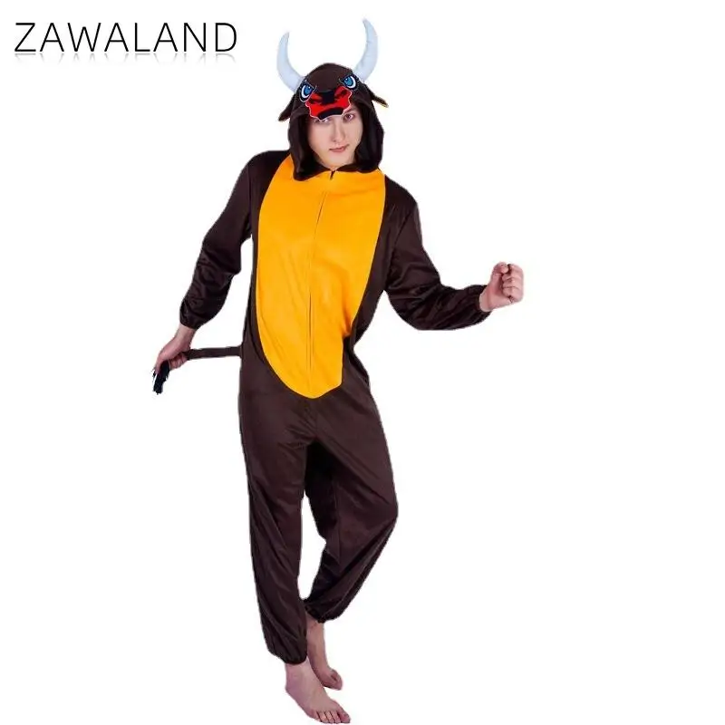 Zawaland Halloween Man Cosplay Dier Kostuum Vakantie Grappige Onesie Set Volwassen Carnaval Podium Kostuum Kleding