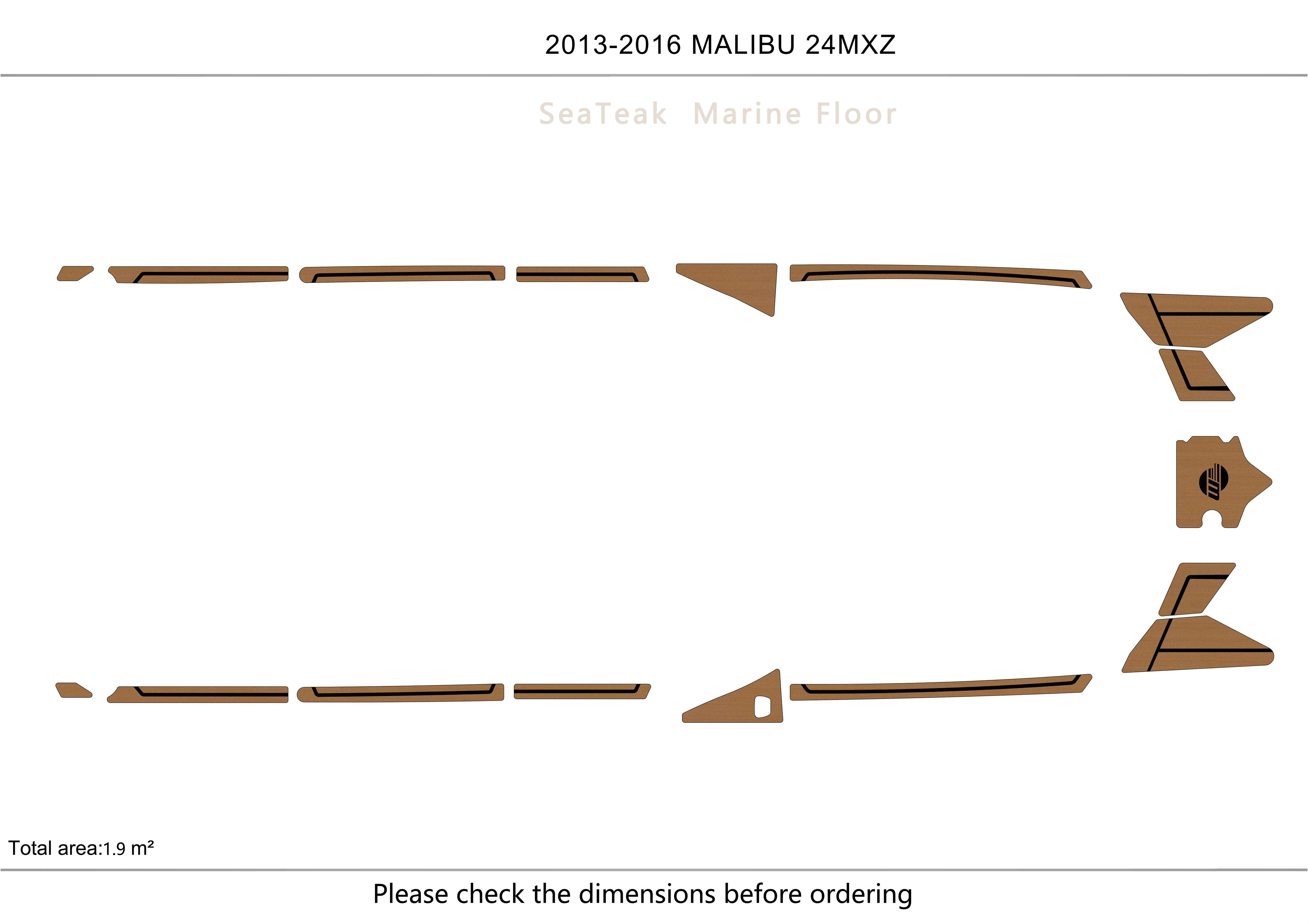 

2013-2016 malibu 24MXZ bow 1/4" 6mm EVA FAUX Water Ski Yacht Fishing Boat Non-slip mat floor