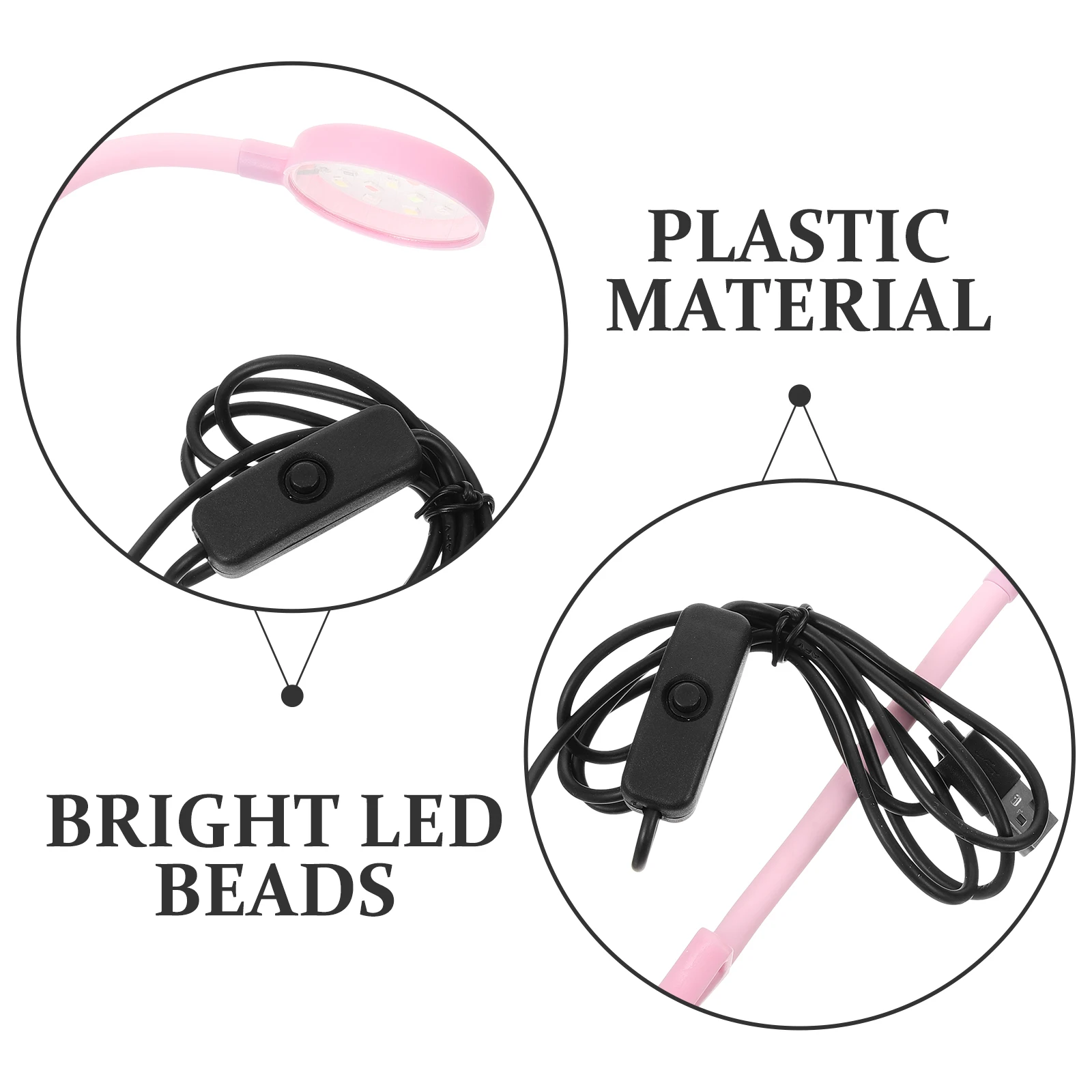 

Small Fish Tank Light Pink Plastic LED Aquarium Bowl Lamp Bright Beads 360 Degree Rotation Compact Waterproof Lighting for Home