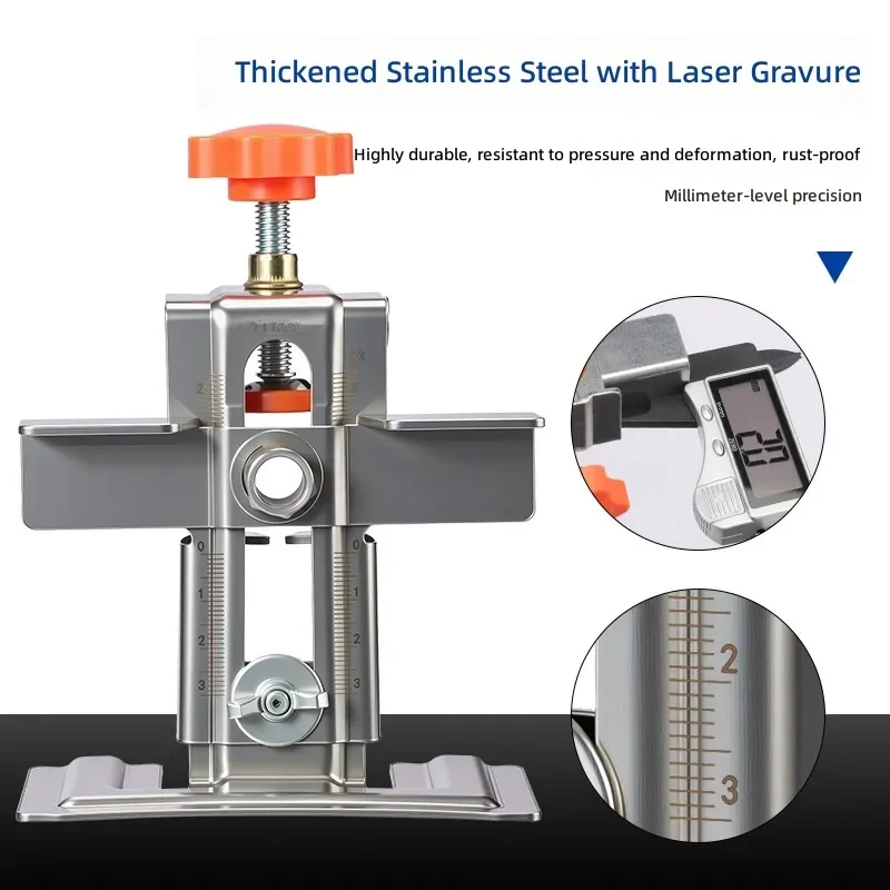 Stainless Steel Cabinet Door Installation Tool Multi-functional Punching Locator for Wardrobe Hanging Floor Cabinet Auxiliary