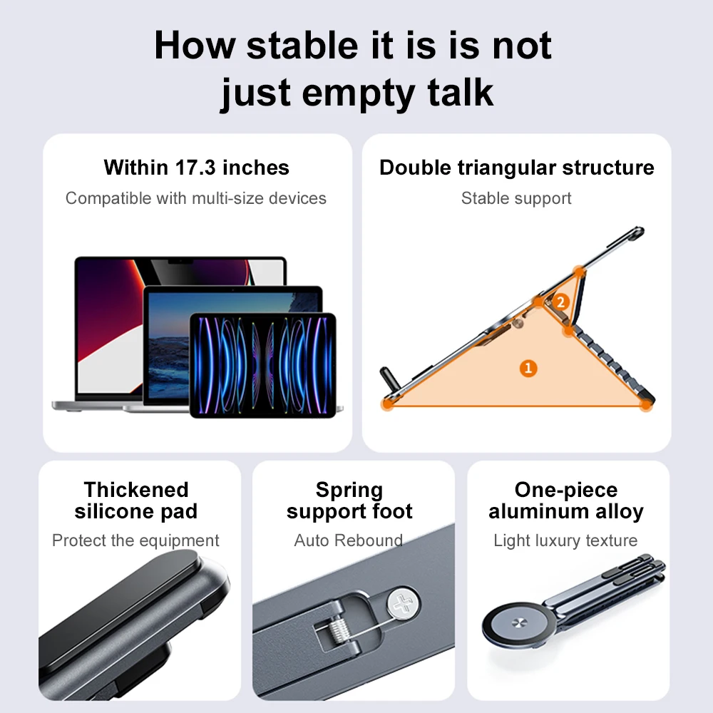 Portable Magnetic Phone Holder & Selfie Stick 3-in-1 Foldable Tripod Stand for iPhone iPad Tablet Laptop Desktop Use view 6