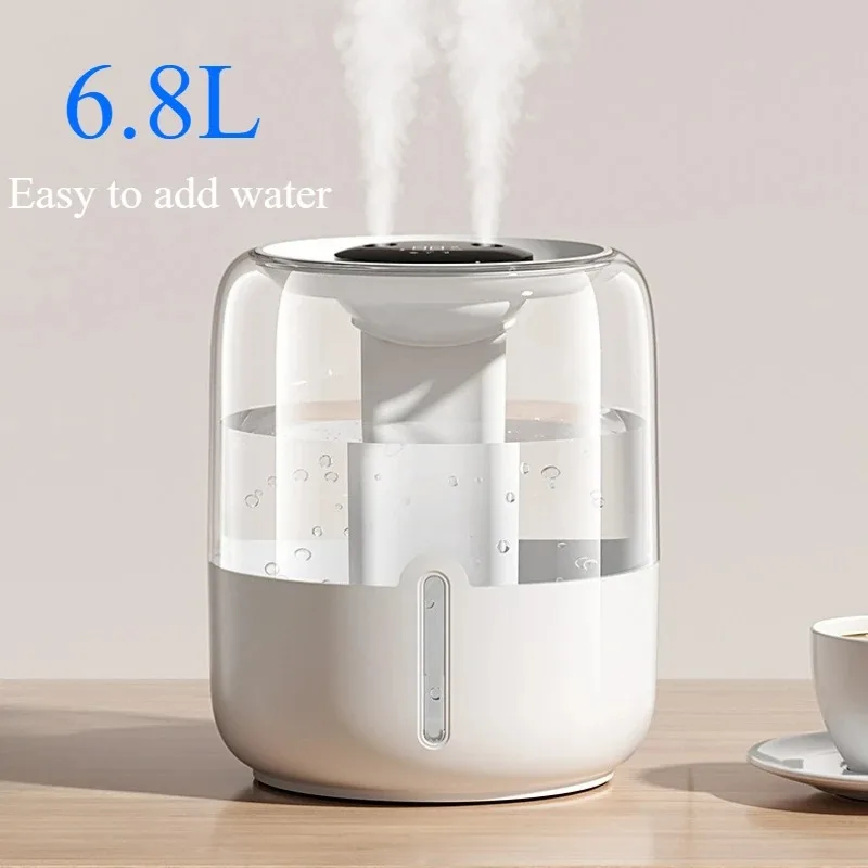 Semprotan udara pelembab udara 6,8l, semprotan Aroma udara kapasitas besar, ganda dengan tampilan Digital USB, pelembap udara sunyi rumah tangga, penyebar mobil