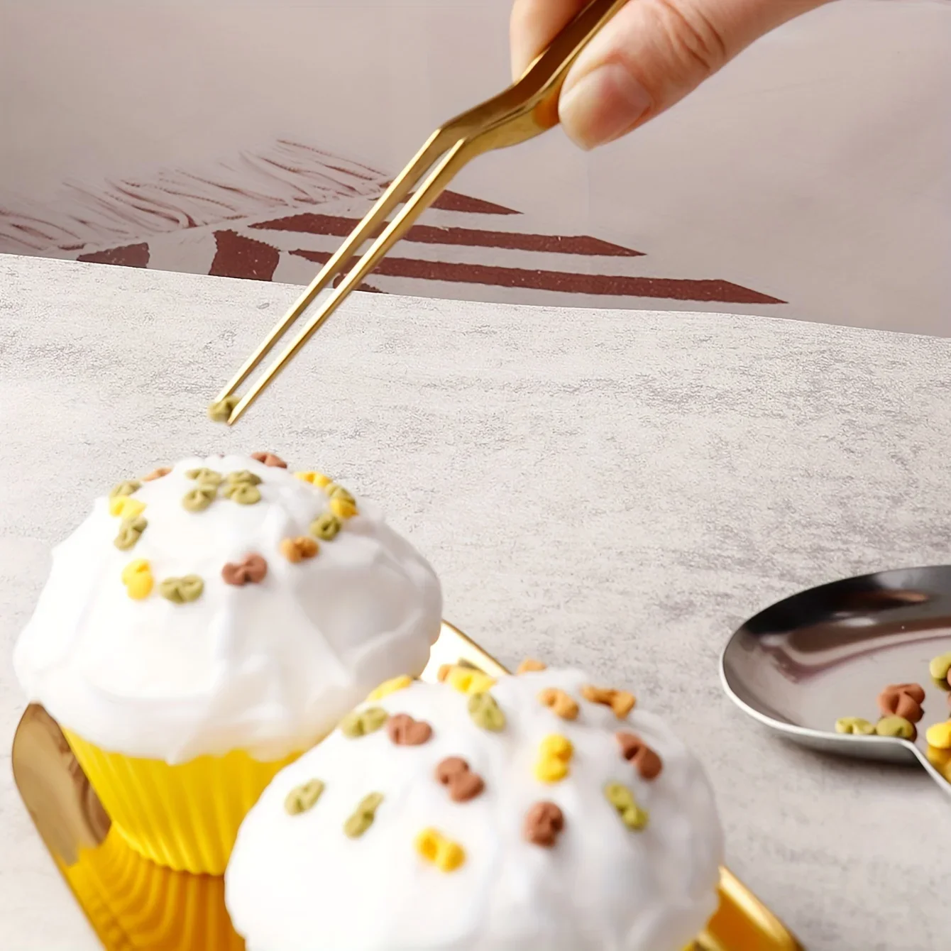 1 قطعة ملاقط تزيين كعكة الخبز من الفولاذ المقاوم للصدأ ، أدوات المعجنات ، مواد الغذاء ، ملاقط الشيف ، ملقط المطبخ