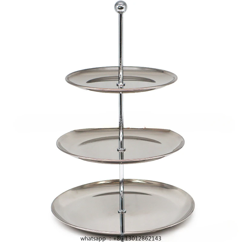 

Stainless Steel Organizer Tray for Jewelry Keys Cakes Multi Layer Display Plate Home Store Counter Shelf with Non Slip Base