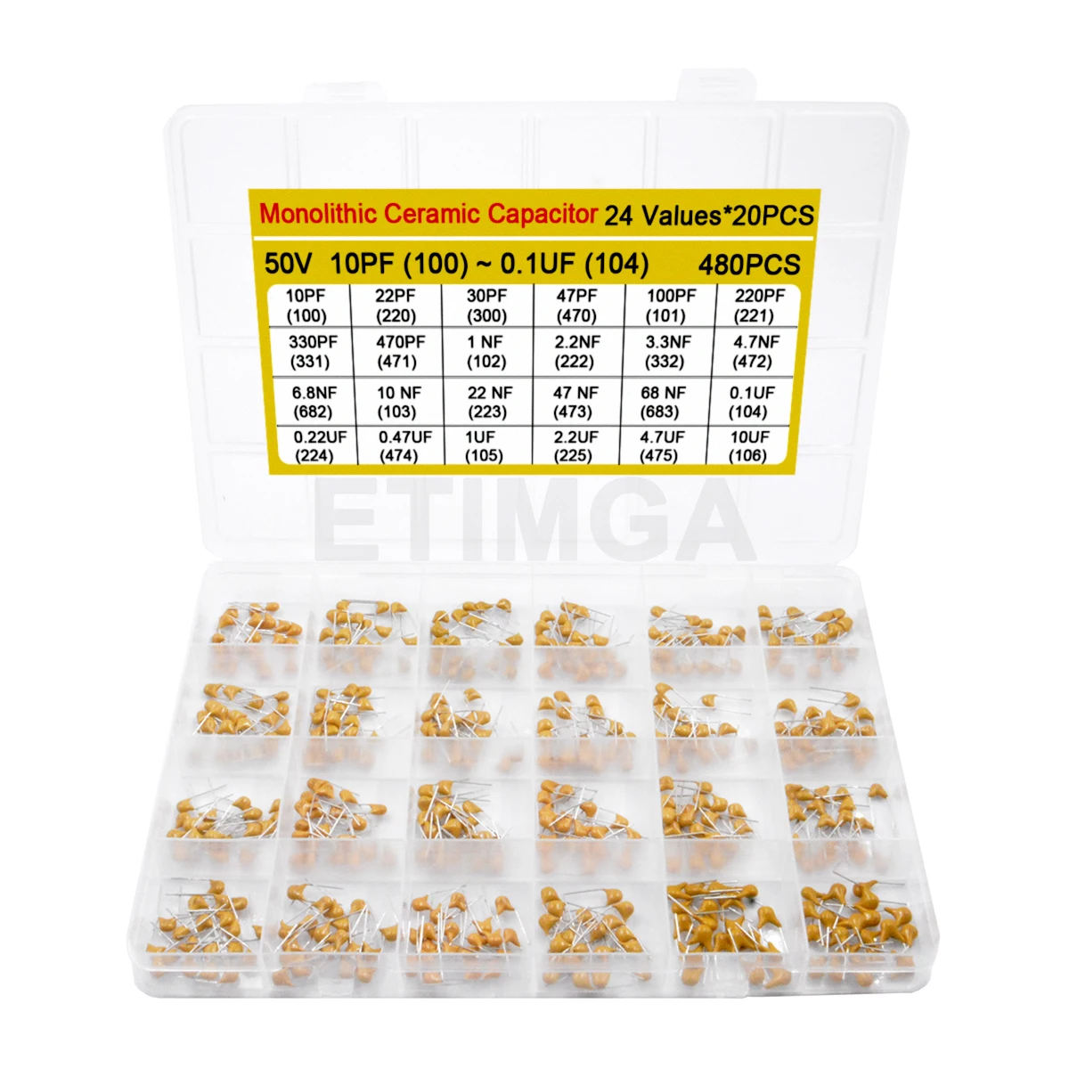 180/300/480/500 قطعة مجموعة متنوعة من مكثف السيراميك 10PF ~ 10 فائق التوهج 22PF 47NF 220NF 1NF 4.7 فائق التوهج 1 فائق التوهج 100NF 330NF 0.1 فائق التوهج 102 104 105 106 #3