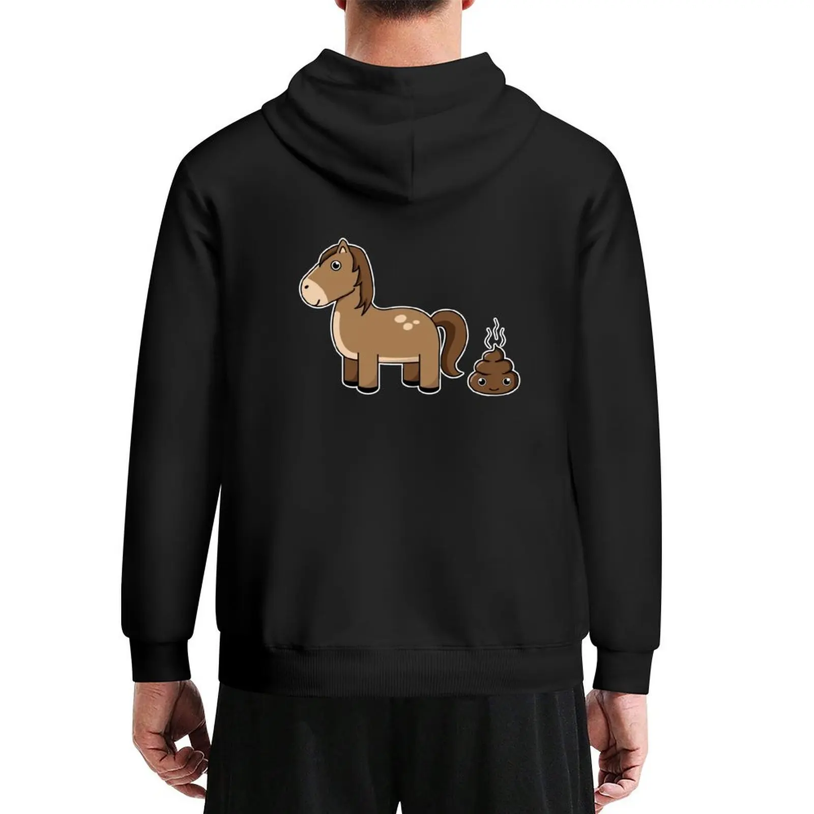 

Funny Horse Poop Cartoon Men's Humor Anime Design Hoodie autumn jacket men men's coat hoodies for men high quality