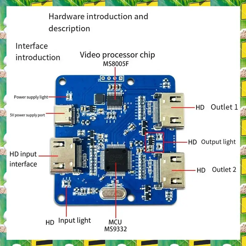 3C Electron Display Module -Compatible Splitter Module 1 In 2 Set-Top Box PS Host Notebook 1 In 2 Out Monitor Module,Display