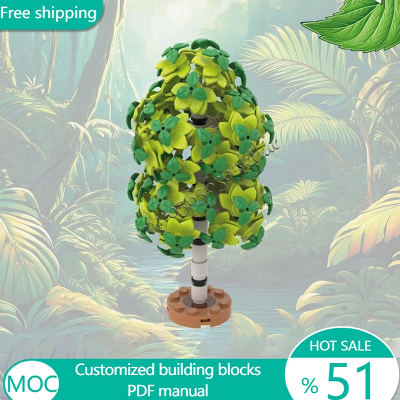 199 PCS Trees Birch MOC Customize Modular Building Block Popular Brick Model Educational Design Creative DIY Assembly Toy Gift